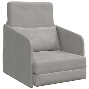 vidaXL Sammenleggbar Sofa seng Lysegr&aring; 65 x 80 x 83 cm Fl&oslash;yel