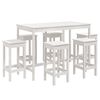 vidaXL Hagebarsett 7 deler hvit heltre furu