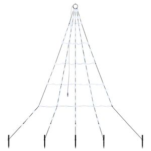 vidaXL LED Juletre med Bakkepler Kaldhvit 182 cm Metall