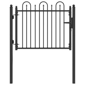 vidaXL Gjerdeport DRONTEN 100 x 75 cm Metall Svart L&aring;sbar