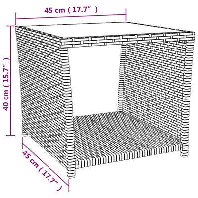 vidaXL Hagespisegruppe med puter 3 deler grå polyrotting