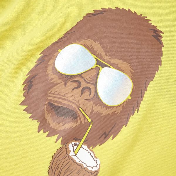 T-skjorte for barn med korte ermer gul 116