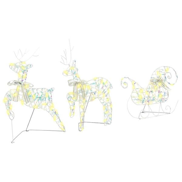 vidaXL LED Reinsdyr med 60 LED 3 pcs Varmhvit PET