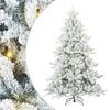 vidaXL Kunstig sammensatt juletre med 300 LED Hvit 210 cm PVC og st&aring;l