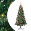 vidaXL Kunstig Forh&aring;ndsopplyst Juletre gr&oslash;nn 180 cm PVC og metall