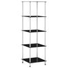 vidaXL Hylle 5 etasjer svart 40x40x130 cm herdet glass