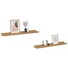vidaXL Vegghylle med hylle 2 pcs Brun 60 x 9 x 3 cm Konstruert tre