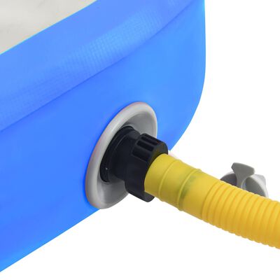 vidaXL Oppblåsbar gymnastikkmatte med pumpe 300x100x15 cm PVC blå