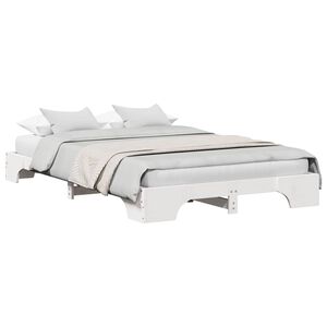 vidaXL Sengestamme Hvit 135 x 190 cm Massiv furu