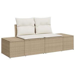 vidaXL Hagemøbelsofa Beige 123 x 62 x 69cm polyrotting
