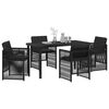 vidaXL Hage Spisegruppe 5 pcs Svart Poly rattan