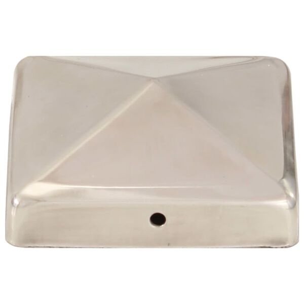 vidaXL Gjerdestolpehatter pyramide 6 stk rustfritt stål 91x91 mm