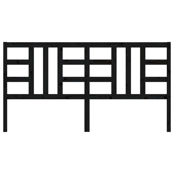 vidaXL Sengegavl svart 186x4x100 cm heltre furu