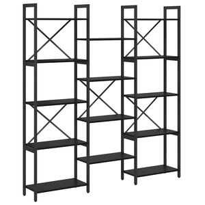 vidaXL Bokhylle 156 x 25 x 167 cm Konstruert tre Svart Eik