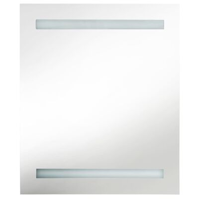 vidaXL LED-speilskap til bad blank grå 50x14x60 cm