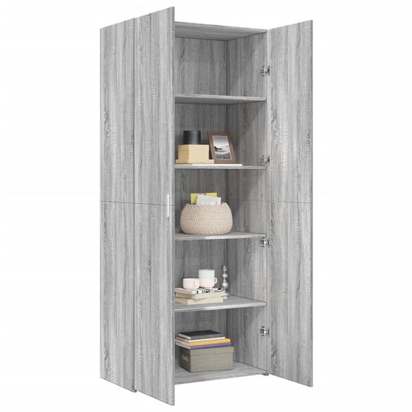 vidaXL Highboard grå sonoma 80x42,5x185 cm konstruert tre