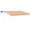 vidaXL Manuell markiseramme med LEDs Gul og oransje 2,5 x 2 m