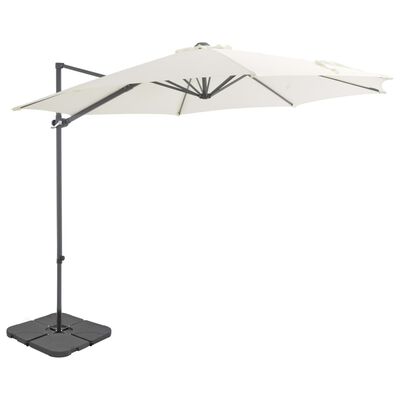 vidaXL Utendørs parasoll med bærbar base sand