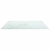 vidaXL Bordplate hvit 80x80 cm 6 mm herdet glass med marmor design