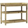 vidaXL Pottebord med hyller 108x45x86,5 cm heltre furu