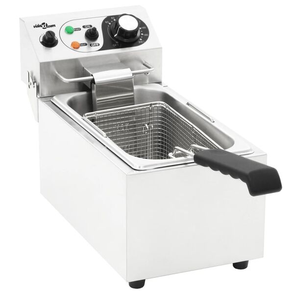 vidaXL Elektrisk frityrkoker rustfritt st&aring;l 6 L 2000 W