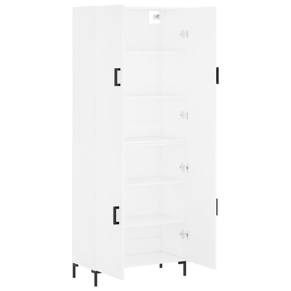 vidaXL Highboard hvit 69,5x34x180 cm konstruert tre