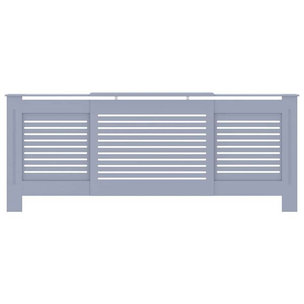 vidaXL Radiatordeksel MDF grå 205 cm