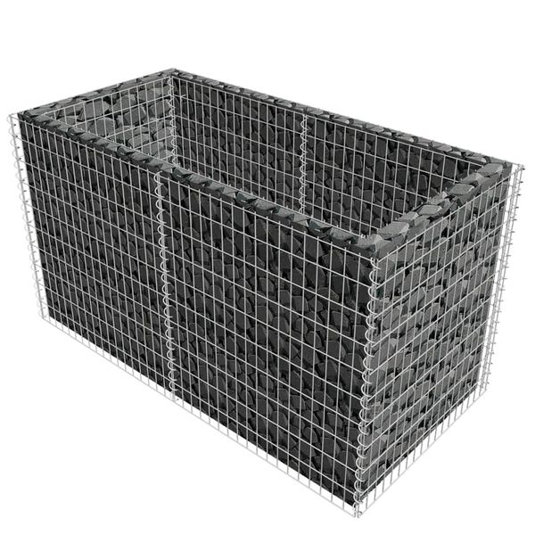 vidaXL Gabion høybed stål 180x90x100 cm sølv
