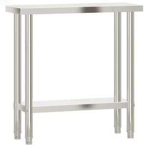 vidaXL Matlagingsbord for kj&oslash;kken 82,5x30x85 cm rustfritt st&aring;l