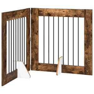 vidaXL Foldbar hundegitter med stativer 2 stk. R&oslash;kt Eik 160,5 cm