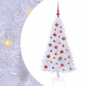 vidaXL Kunstig juletre Hvit 120 cm PVC og st&aring;l