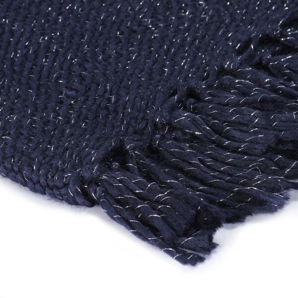 vidaXL Pledd lurex 220x250 cm marineblå