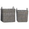 vidaXL Planter Kurv med lagring 2 pcs Gr&aring; Lacak Rattan