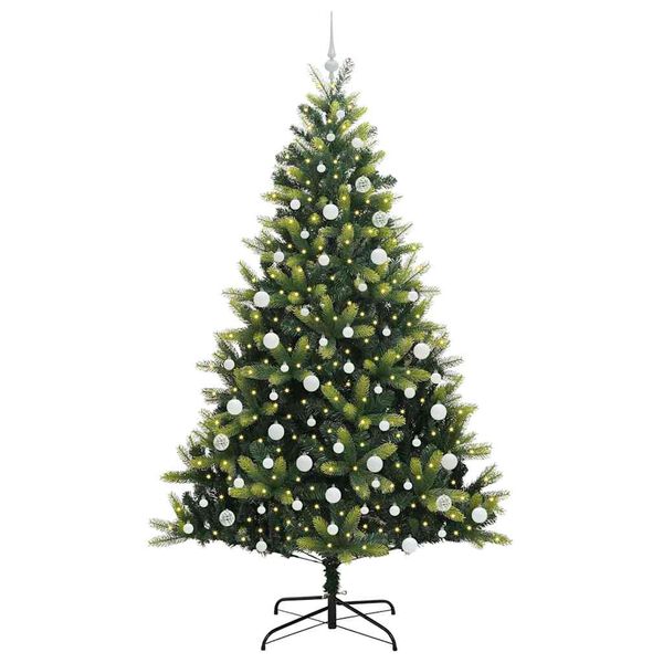 vidaXL Kunstig leddet juletre med 300 LED-lamper grønn 210 cm