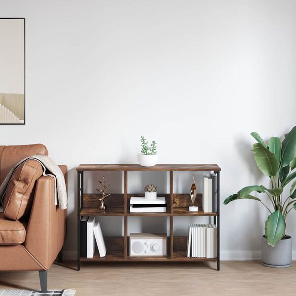 vidaXL Bokhylle R&oslash;kt eik 102 x 32 x 72,5 cm Konstruert tre