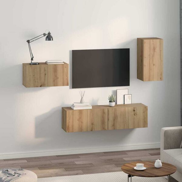 vidaXL TV-benksett 4 pcs artisan eik 30.5 x 30 x 60 cm Konstruert tre