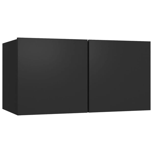 vidaXL TV-benker 4 stk svart 60x30x30 cm konstruert tre