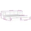 vidaXL Uttrekkbar dagseng med skuffer uten madrass hvit 90x200 cm