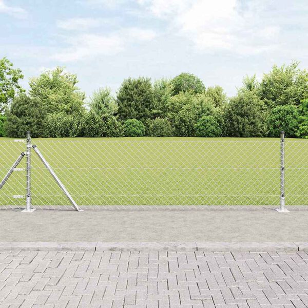 vidaXL Gjerdep&aring;le s&oslash;lv 25 x 0,6 m (60 x 60 mm mesh) St&aring;l