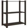 vidaXL Oppbevaringshylle 3 etasjer svart 80x38x90 cm heltre furu