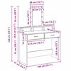 vidaXL Sminkebord med speillys Brun 100 x 41 x 140 cm Konstruert tre
