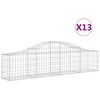 vidaXL Gabionkurver buede 13 stk 200x30x40/60 cm galvanisert jern