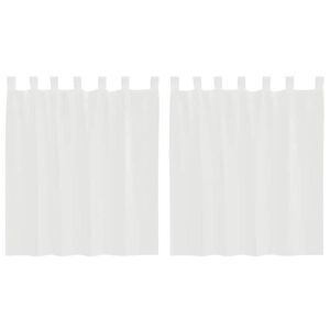 vidaXL Voile gardiner med stanglommer 2 stk hvit