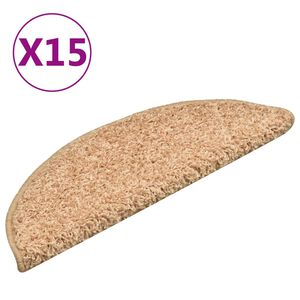 vidaXL Trappematter 15 stk 56x17x3 cm gull halvrund