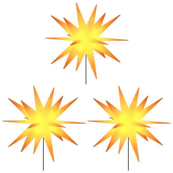 vidaXL Julelys med plugger og LED 3 stk foldbar gul 35 cm