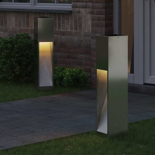 vidaXL Solcelle LED Stibelys 2 pcs Galvanisert Galvanisert