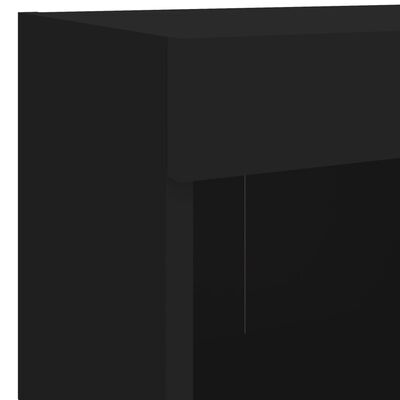 vidaXL Vegghengte TV-enheter med LED 5 deler svart konstruert tre