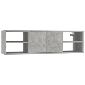vidaXL Vegghylle betonggr&aring; 102x30x29 cm konstruert tre