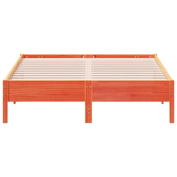 vidaXL Sengeramme uten madrass voksbrun 160x200 cm heltre furu