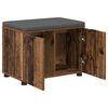 vidaXL Gangbenk med pute med lagring Gammelt tre 60 x 38 x 46 cm